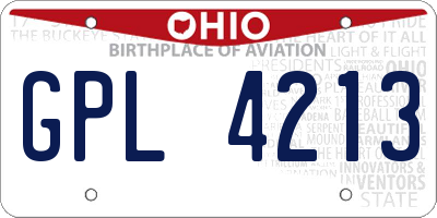 OH license plate GPL4213