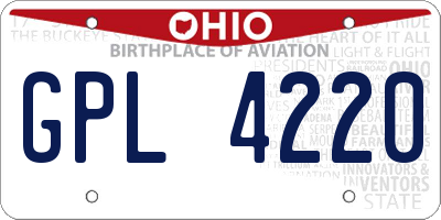 OH license plate GPL4220