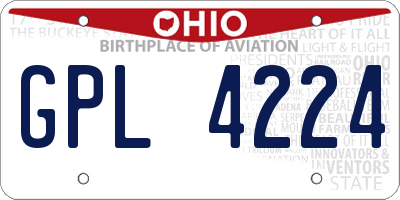OH license plate GPL4224