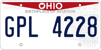 OH license plate GPL4228