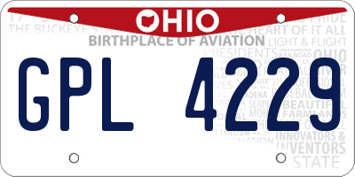 OH license plate GPL4229