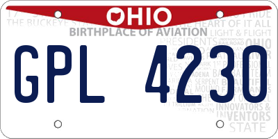 OH license plate GPL4230