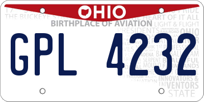 OH license plate GPL4232