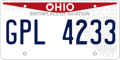 OH license plate GPL4233