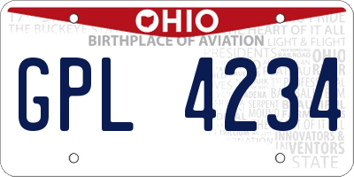 OH license plate GPL4234