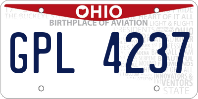 OH license plate GPL4237