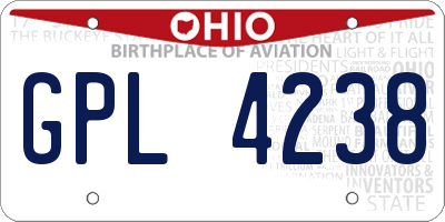OH license plate GPL4238