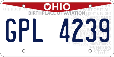 OH license plate GPL4239
