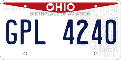 OH license plate GPL4240