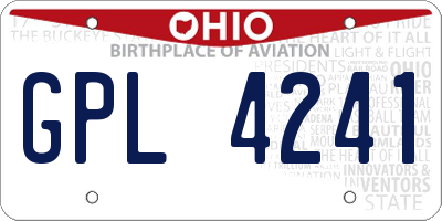 OH license plate GPL4241