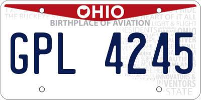 OH license plate GPL4245