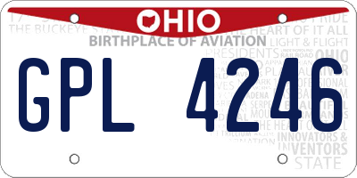 OH license plate GPL4246
