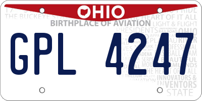OH license plate GPL4247