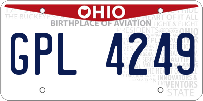 OH license plate GPL4249