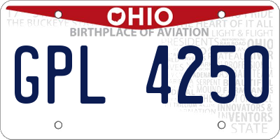 OH license plate GPL4250