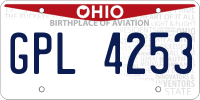 OH license plate GPL4253