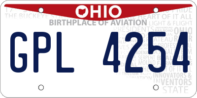OH license plate GPL4254