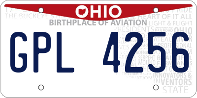 OH license plate GPL4256
