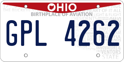OH license plate GPL4262