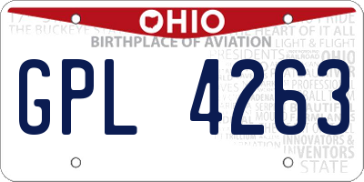 OH license plate GPL4263
