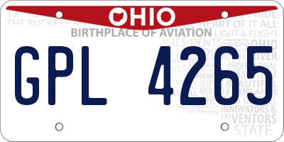 OH license plate GPL4265