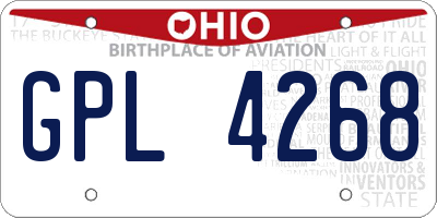 OH license plate GPL4268