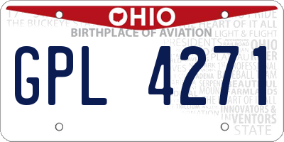 OH license plate GPL4271
