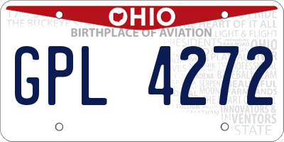 OH license plate GPL4272