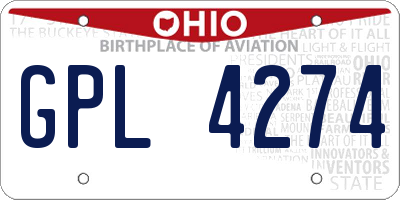 OH license plate GPL4274