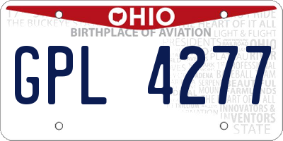 OH license plate GPL4277