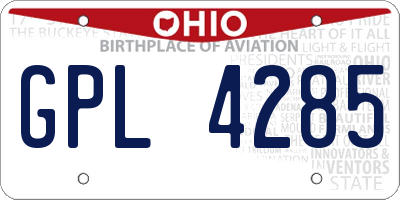 OH license plate GPL4285