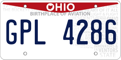 OH license plate GPL4286