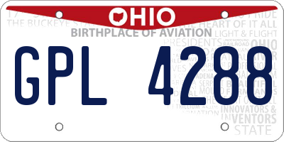 OH license plate GPL4288