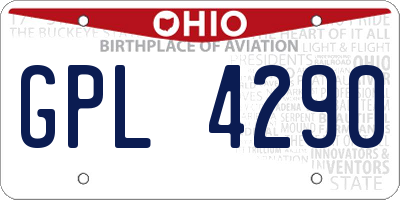 OH license plate GPL4290