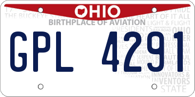 OH license plate GPL4291