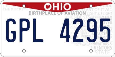 OH license plate GPL4295