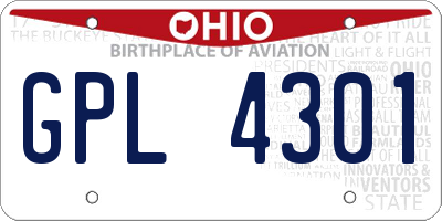 OH license plate GPL4301