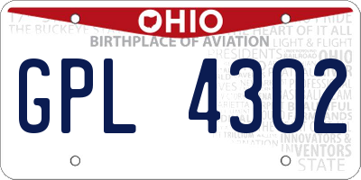 OH license plate GPL4302