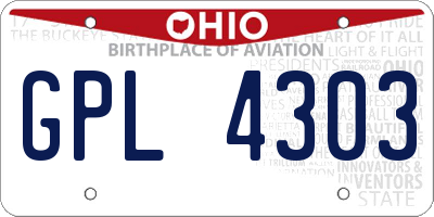 OH license plate GPL4303