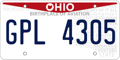 OH license plate GPL4305