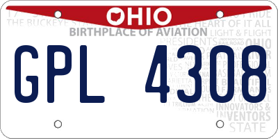 OH license plate GPL4308