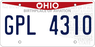 OH license plate GPL4310