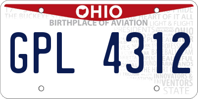 OH license plate GPL4312