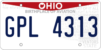 OH license plate GPL4313
