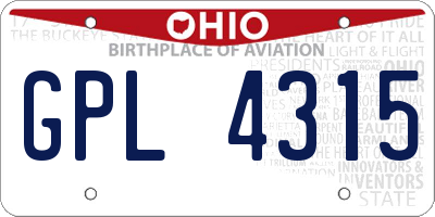 OH license plate GPL4315