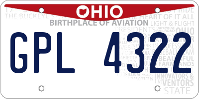 OH license plate GPL4322