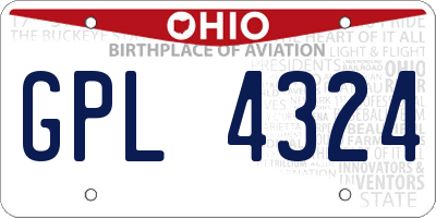 OH license plate GPL4324