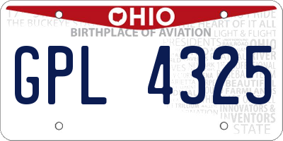 OH license plate GPL4325