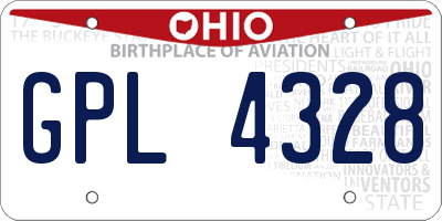 OH license plate GPL4328