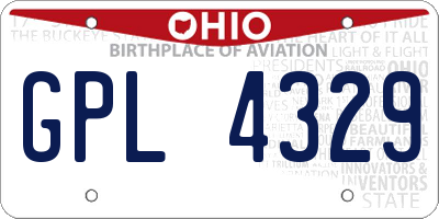 OH license plate GPL4329